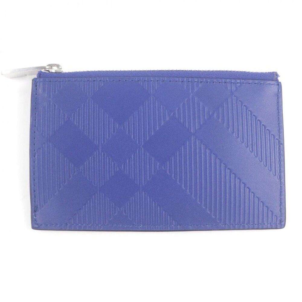 Burberry Check Pattern Leather Coin Case Card Case